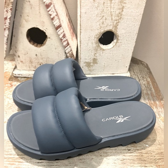 Reebok Cardi B Chunky Straps Blue Slide Sandals NWT Size 11 - Picture 4 of 8